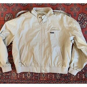 Members Only Men's XXL Original Style Beige Zip Front Jacket Poly/Cotton